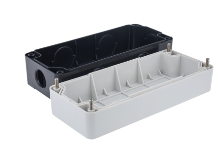 Корпус кнопочного поста, 4 отверстия, серый, IP54