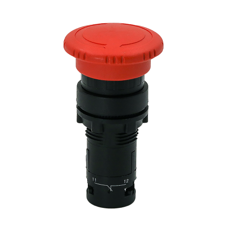 Кнопка грибовидная красная, возврат поворотом c фиксацией, Ø 40 мм,  1NC, IP54, пластик