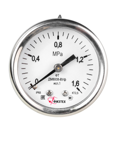 Манометры общетехнические пылевлагозащищенные ДМ8008-ВУф исп 1 d.50 Без заполнения