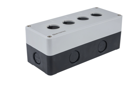 Корпус кнопочного поста, 4 отверстия, серый, IP54