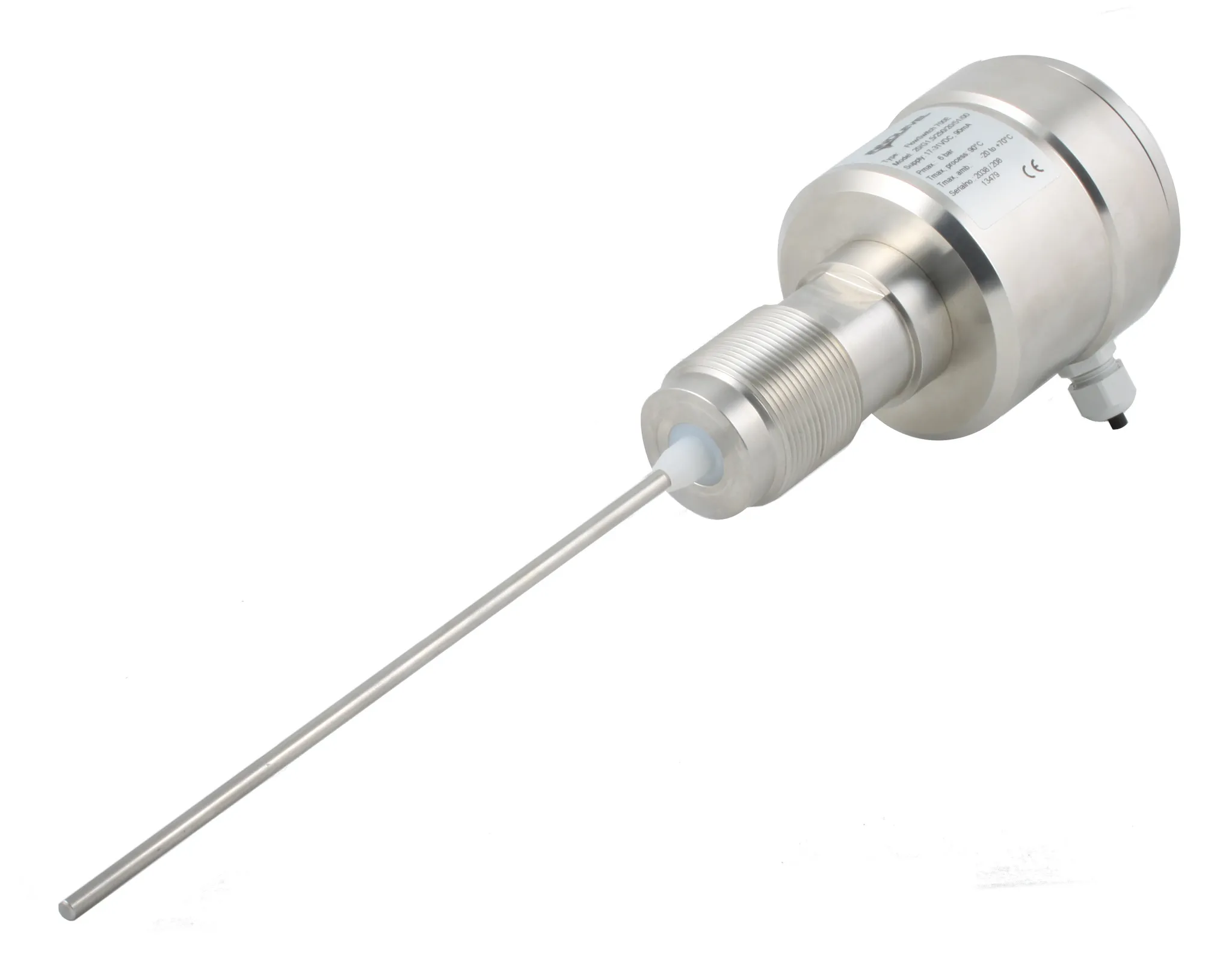 Датчик пыли, корпус- нерж. сталь, зонд 800 мм -20 +200 С, Pmax=6 bar, 24 VDC, IP 67, соединение- резьба G 1 1/2" нерж. сталь, выходной сигнал- 4-20 mA, кабельные вводы 2 х M16