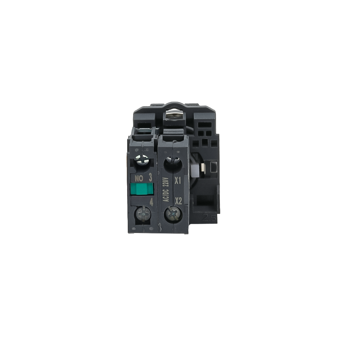 Переключатель на 2 положения с фиксацией и подсветкой, белый, 1NO, 220V AC/DC, IP65, пластик