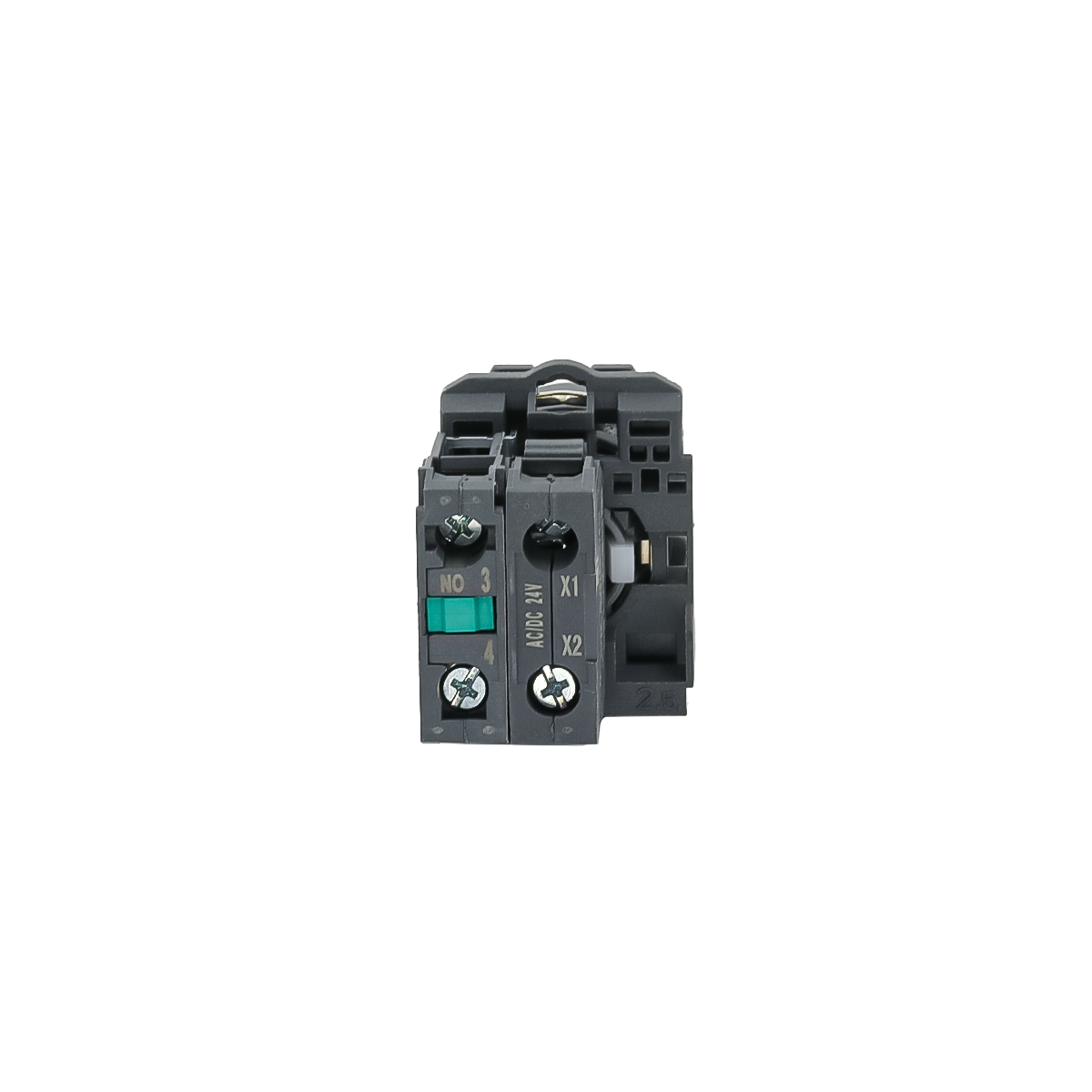 Переключатель  на 3 положения с фиксацией и подсветкой, зеленый, 1NO, 24V AC/DC, IP65, пластик