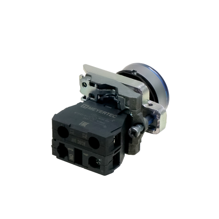Кнопка синяя с подсветкой, 1NO, 24V AC/DC, IP65, металл