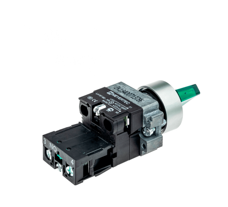 Переключатель с подсветкой, с фиксацией, 24V AC/DC, зеленый, 3 положения, 1NO